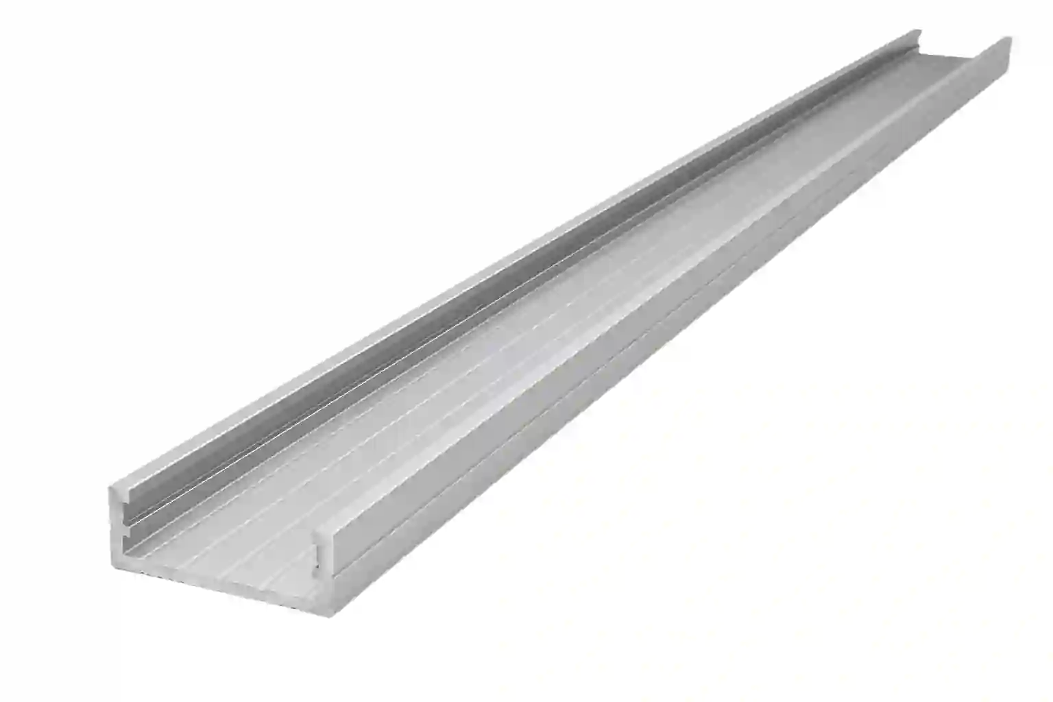 Nástěnný hliníkový LED profil NAL20 stříbrný 23,5x9,75mm kanál 20,7mm pohled ze strany bez difuzoru